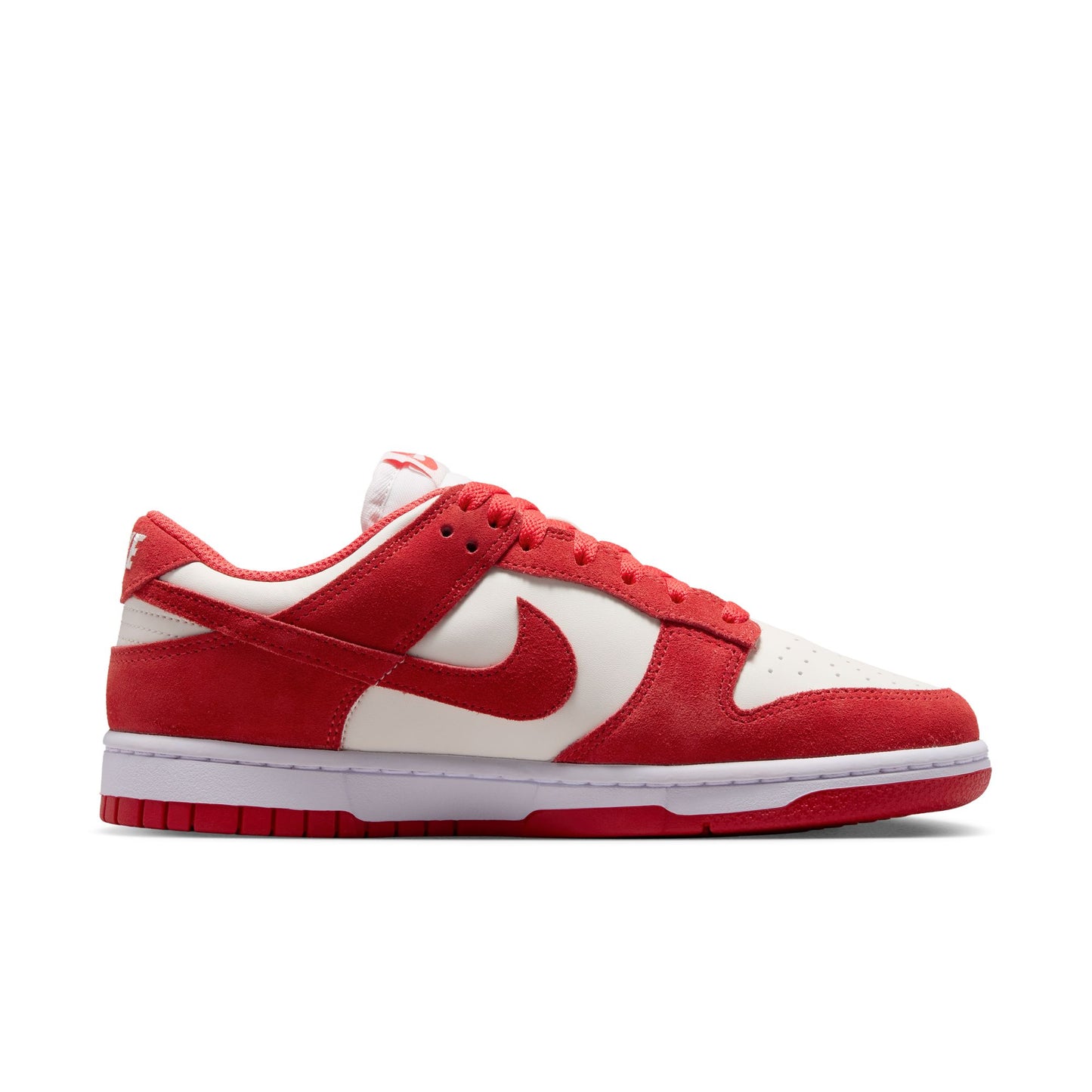 [IO4244-103] Women's Nike Dunk Low Suede 'Sail/Light Crimson'
