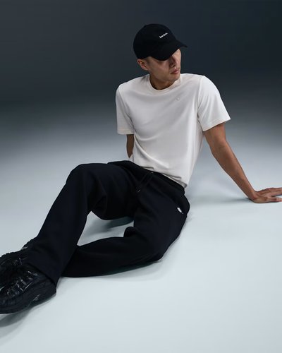 [FN3730-010] Men's Nike Club Open-Hem Fleece Pants - 'Black/White'