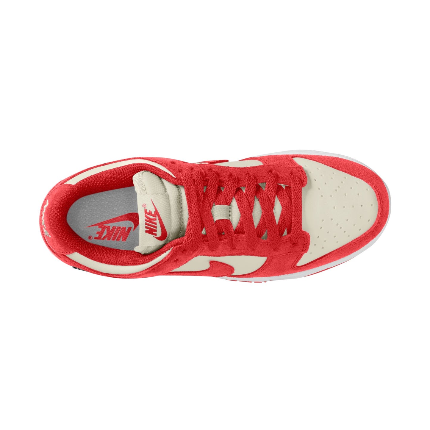 [IO4244-103] Women's Nike Dunk Low Suede 'Sail/Light Crimson'