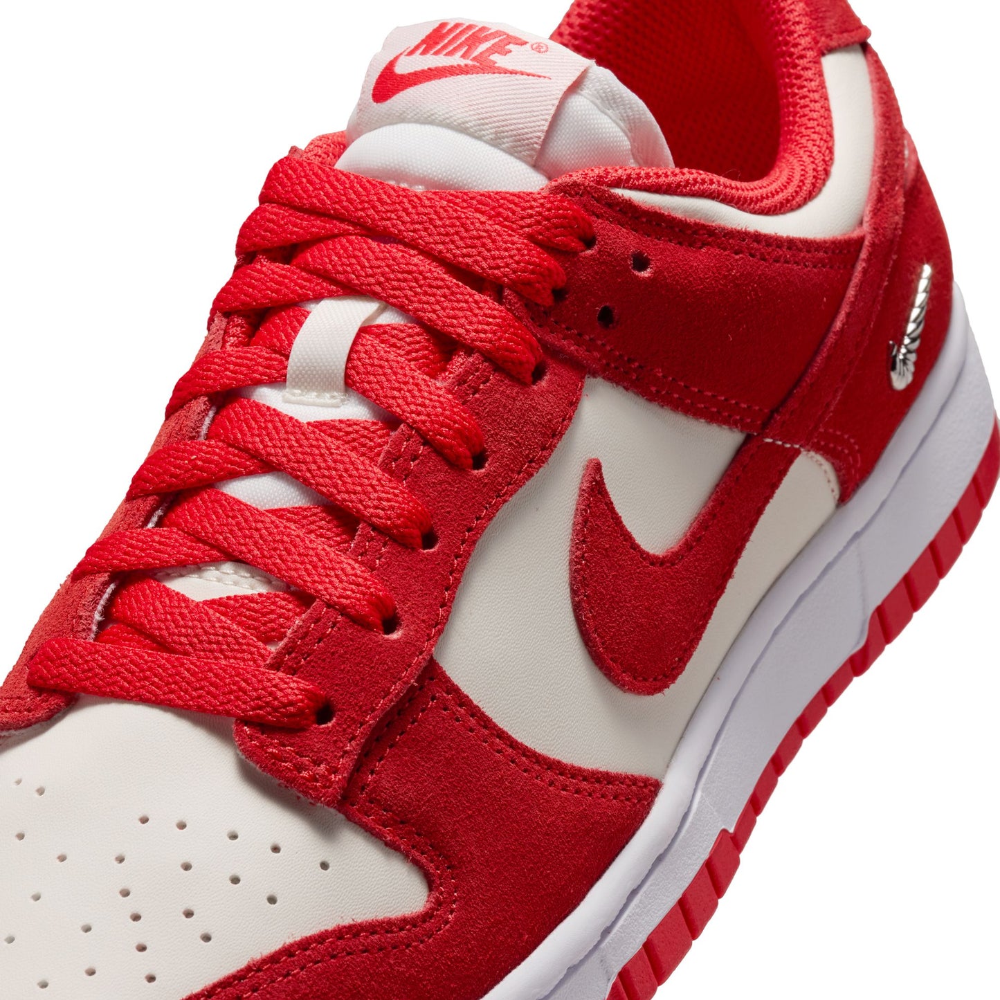 [IO4244-103] Women's Nike Dunk Low Suede 'Sail/Light Crimson'