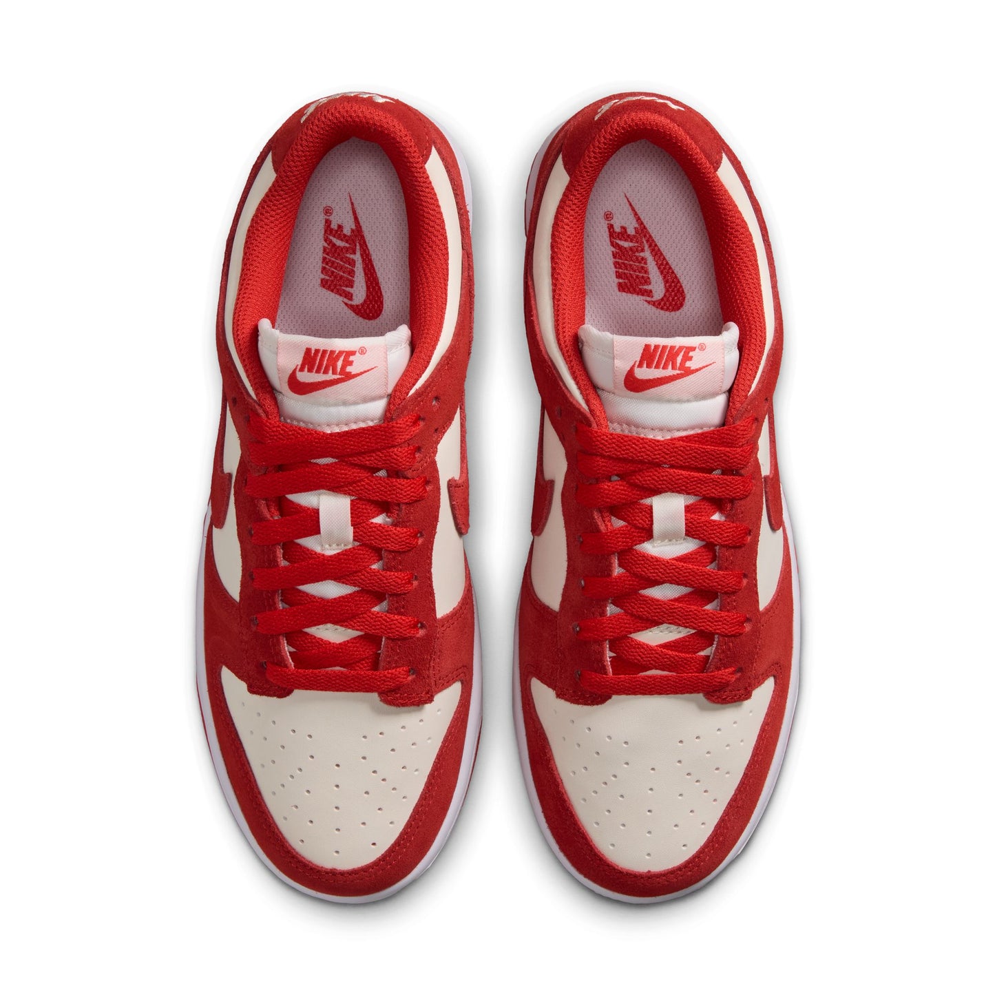 [IO4244-103] Women's Nike Dunk Low Suede 'Sail/Light Crimson'