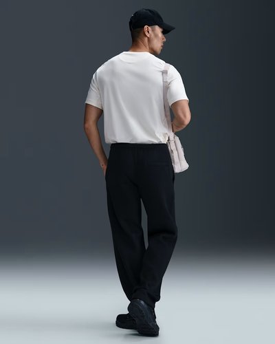 [FN3730-010] Men's Nike Club Open-Hem Fleece Pants - 'Black/White'