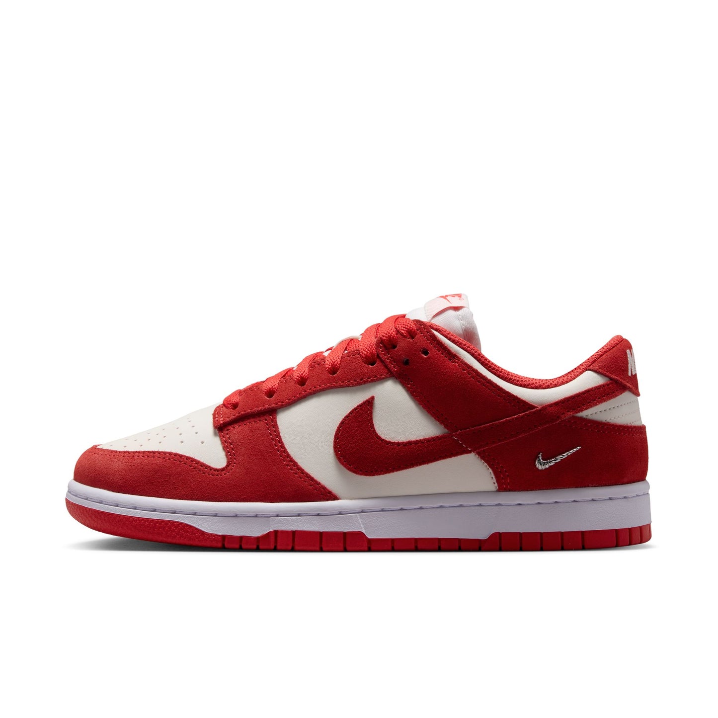 [IO4244-103] Women's Nike Dunk Low Suede 'Sail/Light Crimson'